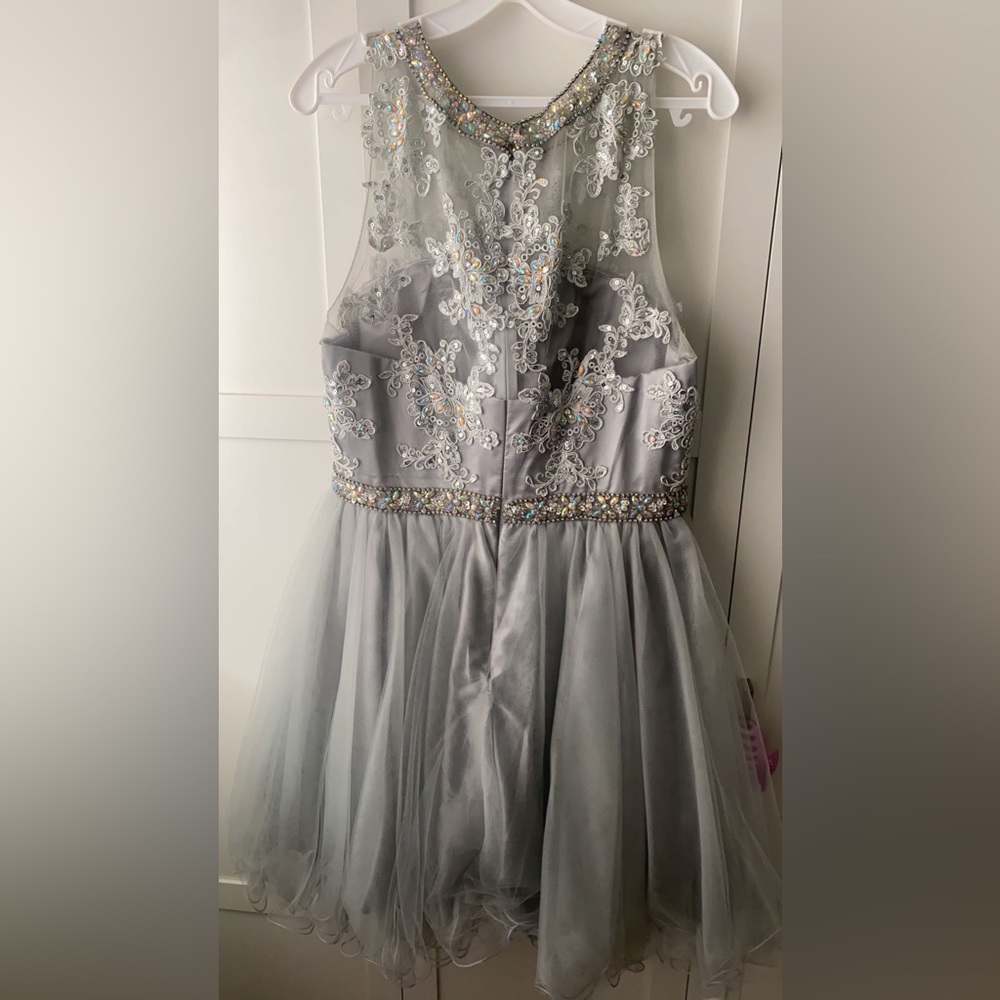 Silver grad dress, size XL US womens